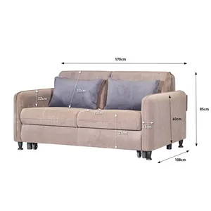 Gấp Sofa giường Bộ nhớ bọt tối màu xám chuyển đổi ngủ Ghế Ghế sofa giường cho khách ngủ đi văng