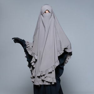 Robe Khimar élégante en polyester, hijab, vêtements islamiques modestes pour femmes, vente en gros d'usine, vêtements musulmans traditionnels - Product Image 1