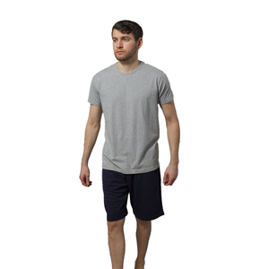 Ensemble d'été en coton à la mode pour hommes avec chemises et shorts pour hommes de grande taille Ensemble deux pièces de shorts unis et de t-shirts - Product Image 2