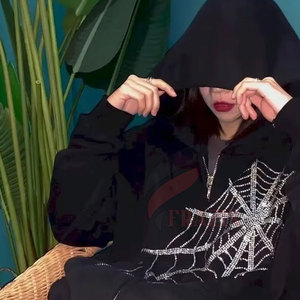 Sweats à capuche zippés en strass pour hommes de grande taille Sweats à capuche zippés en strass à la mode et élégants en stock pour hommes - Product Image 5