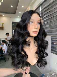 Peluca de Cabello Remy Vietnamita con Doble Trama Frontal, Trama Única Pre-Depilada HD con Nudos Decolorados, Ondulado, VNHL 100g, 100% Virgen - Product Image 2