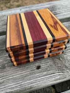 Dessous de verre artistiques en résine époxy avec grain de bois naturel - Product Image 3