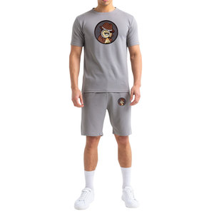 Custom Made High Quality Men's Summer Fitness <b>Set</b> Short Sleeve T-Shirt Shorts Breathable Casual Two-Piece Polyester/Cotton - Product Image 1