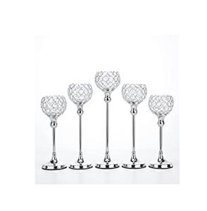 Wholesale Handmade Crystal Copper <b>Hammered</b> Metal Table Top Candle Stand Stylish Wedding Decorative Feature Other Candle <b>Holders</b> - Product Image 1