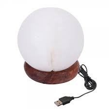 Himalayan White Salt <b>Ball</b> Shape <b>Mini</b> USB Lamps, Himalayan White USB Salt Lamp <b>Ball</b> Shaped, White USB Himalayan Salt Lamps - Product Image 3