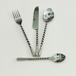 Or Couleur Laiton Métal Élégant Arc-En-Ciel Conception Fin Poignées Dîner et Cuillère À Café - Product Image 6