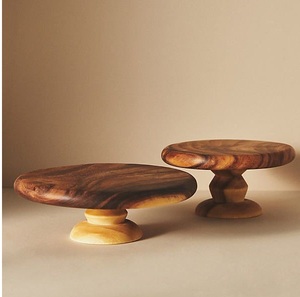 แท่นวางเค้กพิมพ์ลายไม้พร้อมแท่นวางเค้กสไตล์บ้านไร่สำหรับบ้านโรงแรมและร้านอาหาร - Product Image 3