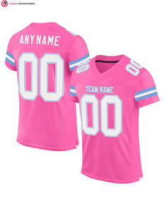 Camiseta de fútbol auténtica de malla de sublimación Blanca Rosa de alta calidad personalizada - Product Image 2