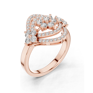 Bague en diamant de laboratoire 0,9 CT pour femme, design floral, clarté VVS-VS EF, or 18 carats, 14 carats, 10 carats et argent 925, rose, jaune, blanc - Product Image 4