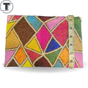 Multicolor Beaded <b>Bag</b> with Handle, Handheld <b>Bag</b>, Casual Hand <b>Bag</b>, Indian Handicraft, Handmade, <b>Baguette</b> <b>bag</b>, - Product Image 4