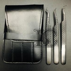 Pinzas de alta calidad Pinzas de extensión de pestañas negras Embalaje Forma cuadrada Bajo MOQ Papel sostenible Plástico visón - Product Image 3