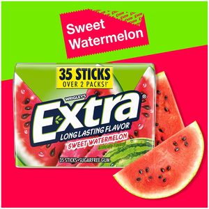 EXTRA <b>Sweet</b> Watermelon Sugar Free Chewing Gum Pack, Individually Wrapped, Fruit Gum 35 Sticks (Pack of 6) - Product Image 3