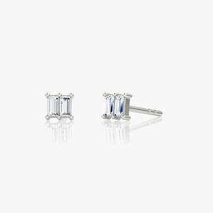 Pendientes de Plata 925 con Doble Tuerca y Diamante Moissanita de 0.90ct, Diseño Geométrico Vintage de Moda para Aniversario, Compromiso, Boda - IGI - Product Image 1