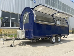 Grosir truk makanan seluler baja tahan karat 220V troli Trailer makanan seluler jalan bersertifikasi untuk dijual di pabrik makanan ringan