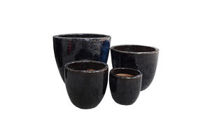 Vente en gros d'artisanat vietnamien en céramique, pots à fleurs, jardinières, lot de 4 / pot en argile émaillé pour la décoration de la maison et les ornements de jardin - Product Image 2