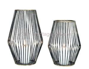 Handcrafted IHA Modern Design Iron Wire Pillar <b>Candle</b> <b>Holder</b> Gold <b>Silver</b> Black Christmas Festive Home Decor Elegant Jars - Product Image 4