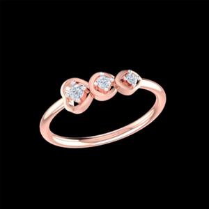 แหวนเพชร3ชิ้นทำจากเครื่องประดับทองกุหลาบ14K - Product Image 1