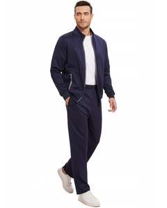 Traje de Entrenamiento de Dos Piezas para Hombre, Talla Grande, Personalizado, de Forro Polar Sólido, Poliéster de Secado Rápido, Transpirable y Ecológico, Pantalones Deportivos - Product Image 2