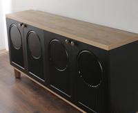 Meuble TV moderne de luxe noir en MDF, compatible avec les téléviseurs de 65 pouces et plus, meuble de salon DOSIN DS2471, table console à fixation murale