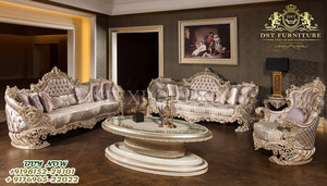 Conjunto de sofás de diseño turco para sala de estar, juego de sofás tallados a mano de 7 plazas, estilo francés, clásico, para sala de estar - Product Image 4