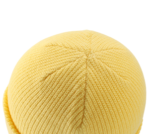 Oem Blank Cuff Acrylic Knitted Winter Custom Fluorescent Neon <b>Light</b> Yellow Beanie <b>Hats</b> - Product Image 3