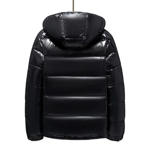 OEM personalizado Slim Fit Puffer abajo chaqueta para los hombres Nuevo diseño liso negro 100 gramos de tela para chaqueta de invierno al por mayor tarifa OEM - Product Image 2