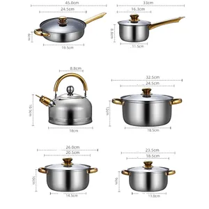 Hot Selling Cross-border Gift Wth Kettle 12-piece Stockpot Milk Pot Thickened Family Kitchen Pot Set