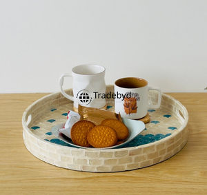 Bandeja con incrustaciones de fregona hecha a mano de primera calidad para decoración del hogar sala de estar comedor y regalos de Tradebyd - Product Image 2