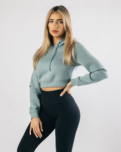 Sudaderas con capucha para mujer Sudaderas con capucha en blanco Fabricantes Logotipo personalizado Transpirable Mujeres Crop Hoodies Mejor moda al aire libre - Product Image 1