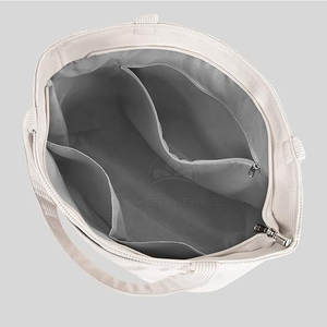 Logo personnalisé imprimé léger 100% coton toile sac fourre-tout fermeture éclair écologique réutilisable pliant cadeau de shopping motif uni - Product Image 4