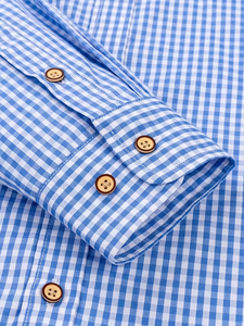 Chemise à carreaux 100% coton pour homme, décontractée, col boutonné, manches longues, popeline respirante, fabriquée au Bangladesh - Product Image 5