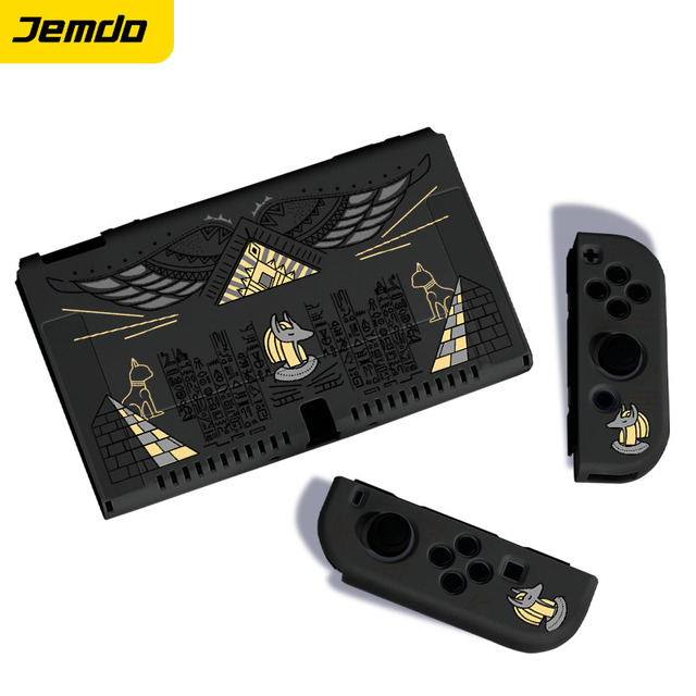 Jemdo Softshell Tight-fit Case for Switch OLED Cartoon Panda Pattern TPU for Nintendo Protective Cover with Frosted Finish