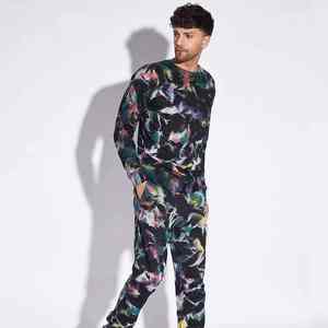 Imprimé personnalisé hommes survêtement 100% coton coupe confortable respirant séchage rapide haute qualité ensemble pour adultes cravate teinture survêtements - Product Image 5