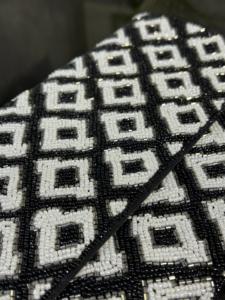 Waterproof <b>Large</b> Capacity <b>Beaded</b> Clutch Handbag Eco-Friendly Cotton Lining Button Closure Portable Durable - Product Image 2