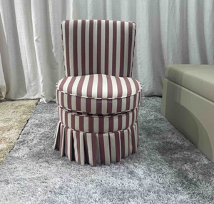 Kursi Makan pelapis kain Modern <span class=keywords><strong>Vintage</strong></span> ruang tamu Perancis bulat belakang kursi mudah sesekali kursi Sofa kain diisi - Product Image 2