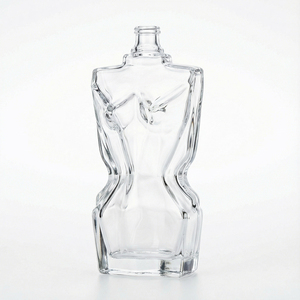 Flacon de parfum en verre fantaisie de 50 ml, couleur dégradée personnalisée, populaire, pour femmes, avec bouchon en forme de fleur transparente - Product Image 2