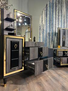 Camas de madera cómodas de lujo contemporáneo Juegos de muebles tapizados de dormitorio modernos para el hogar Casa de campo Apartamentos modernos-Metal - Product Image 6