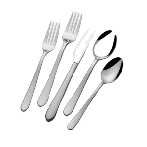 Increíble Acero inoxidable reutilizable uso de oficina níquel plateado con mango gris mate cuchara de lujo tenedor y cuchillo juego de cubiertos - Product Image 1