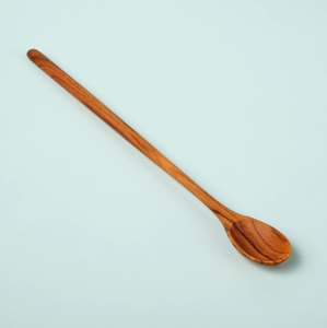 Cuillère à dégustation longue en teck, grande cuillère en bois de cuisine, cuillère profonde en teck, ustensile pour la cuisine, le service, résistant à la chaleur, antiadhésif - Product Image 4