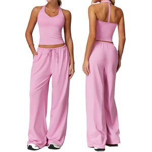 2025 traje deportivo personalizado para mujer transpirable gimnasio Fitness Yoga desgaste con logotipo frontal patrón sólido ropa de entrenamiento - Product Image 1