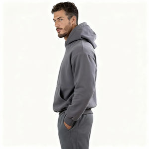 Sudaderas con Capucha de Corte Cuadrado 100% Algodón para Hombre, Sudaderas con Capucha Bordadas con Logotipo Personalizado de Alta Calidad, OEM - Product Image 6