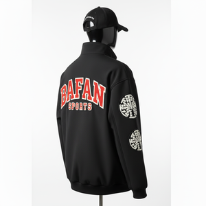 Premium Softshell Jacket <b>Black</b> Red Chenille Embroidery Custom Logo Heavy Warm Fabric Streetwear Style Softshell Jacket for man - Product Image 5