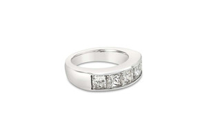 Anillo de Boda de Oro de 14K, Elegante, Estilo U, con 7 Diamantes Cultivados en Laboratorio, Corte Brillante, Fabricante de Joyería al por Mayor y al Detal - Product Image 2