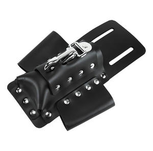 Pochette à outils d'électricien en cuir compacte personnalisée, très vendue |   Étui de ceinture à 4 poches avec attache pour couteau et renfort riveté - Product Image 3