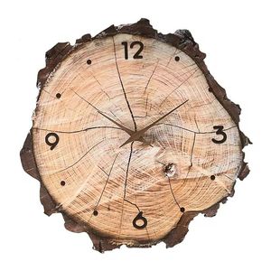 Horloge murale en MDF de style antique avec tronc d'arbre Design scandinave unique pour un vase mural écologique et minimaliste pour le Ramadan - Product Image 1