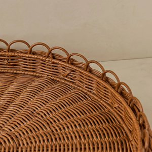 Handmade <b>Round</b> Rattan <b>Tray</b> With Braided Edge Natural Woven Serving <b>Tray</b> For <b>Table</b> Decoration And Home Use Wholesale - Product Image 2