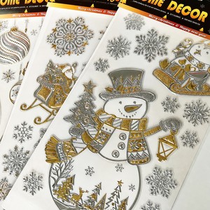 <span class=keywords><strong>Adesivo</strong></span> Murale Natalizio 3D in Rilievo, Fiocchi di Neve e Alberi Argento e Oro, Decorazione Adesiva <span class=keywords><strong>per</strong></span> Finestre Festive - Product Image 1