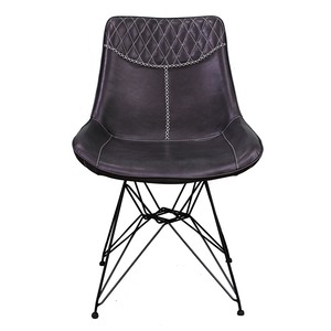 Aster <b>Dining</b> <b>Chair</b> with Leather Upholstery and Metal Legs - Product Image 4