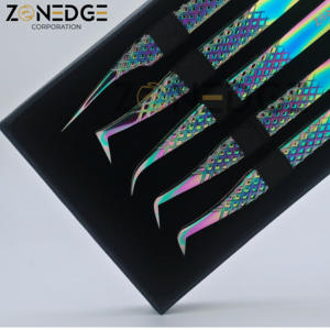 Juego de pinzas para extensión de pestañas de la mejor calidad, 5 uds., pinzas para pestañas antideslizantes con agarre perfecto, pinzas para pestañas de acero inoxidable - Product Image 3