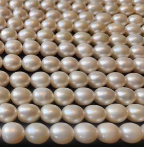 สายไข่มุกน้ำจืดอินเดียคุณภาพสูงสีขาวขัดเงาธรรมชาติเปลี่ยนลูกปัดเรียบขนาด8มม. สำหรับทำเครื่องประดับหลวม - Product Image 1